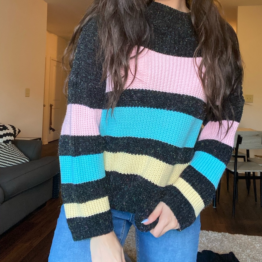 VINTAGE rainbow striped sweater